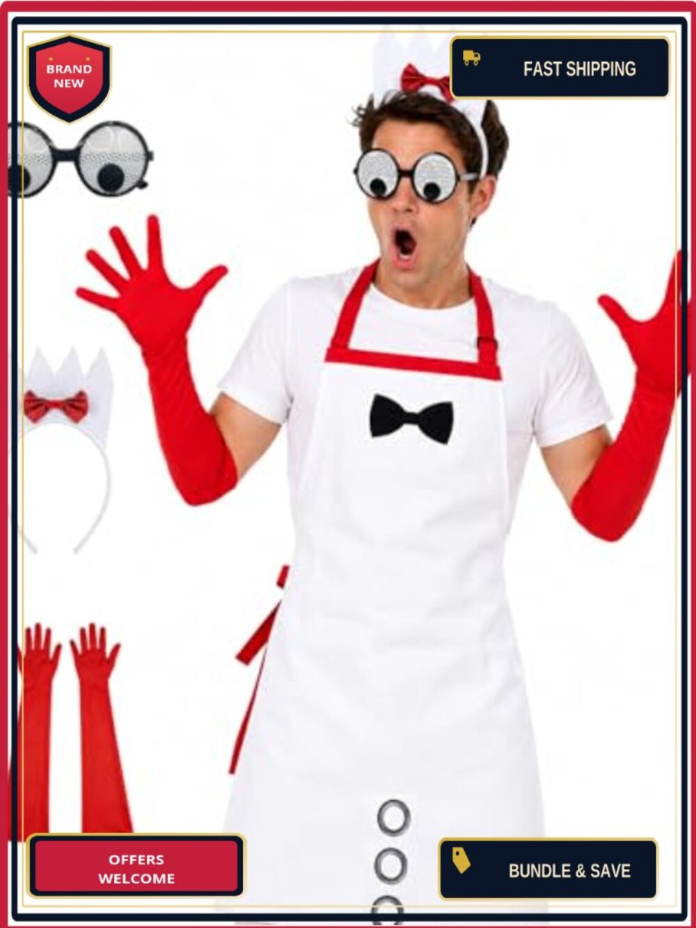 Forky Knifey Adult Costume Set Couples Cosplay Apron Accessories